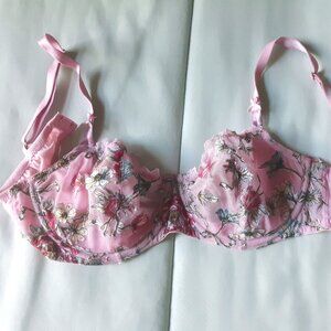 Victoria's‎ Secret dream angels Bra Sz 34DD Pink Floral Embroidered